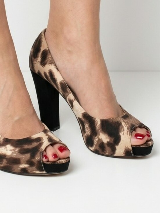 Roberto Vianni Shoes - ROBERTO VIANNI Foxy Satin Leopard print hidden Platform high heels NWOT SZ 36
